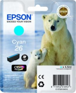 Epson azurový (cyan) inkoust, T261240 Epson azurový (cyan) inkoust, T261240