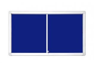 Interiérová vitrína 97 x 70 cm (8xA4) modrý filc