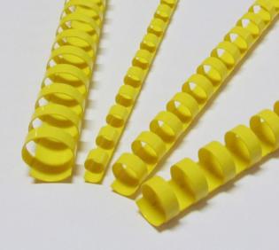 Plastové hřbety 6 mm, žluté, 100ks v balení