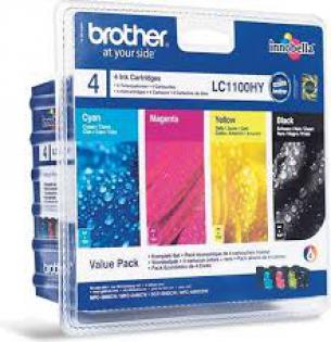 Brother sada (CMYK) inkoust, LC1100HBCMY