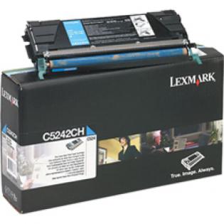 Lexmark azurový (cyan) toner, C5242CH