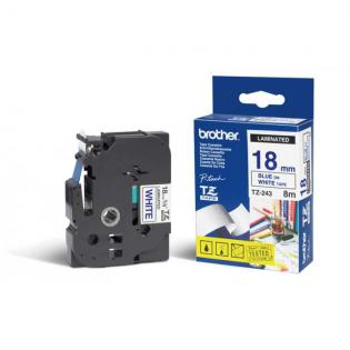 Brother páska modrá na bílé, 18mm/8m, TZ-243
