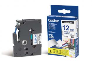 Brother páska modrá na bílé, 12mm/8m, TZ-233