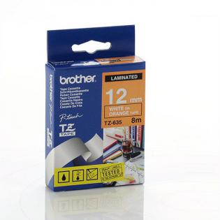 Brother páska černá na oranžové, 12mm/8m, TZ-635