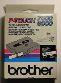 Brother páska černá na čiré, 6mm, TX-M11