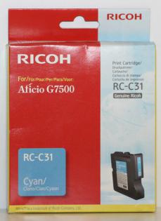 Ricoh azurový (cyan) inkoust, RC-C31, 405505 Ricoh azurový (cyan) inkoust, RC-C31, 405505