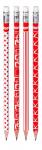 Trojhranná tužka Kores  - červeno-bílá / HB