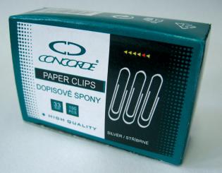 Dopisní spony Concorde - 33 mm, 100 ks Dopisní spony Concorde - 33 mm, 100 ks