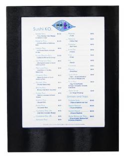 Jídelní lístek LED, osvělený, jednostranný