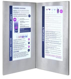 Jídelní lístek LED, osvělený, vysoký