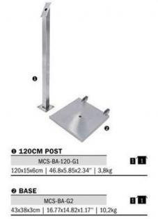 Stojan k osvětlené tabuli LED, výška 120 cm