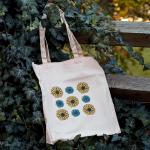 Bavlněná taška Květy žlutomodré