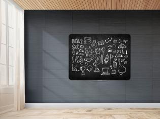 Černá tabule na křídy - Qboard 117 x 87 cm