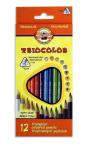 Pastelky Triocolor - 12 barev / lakované / slabé