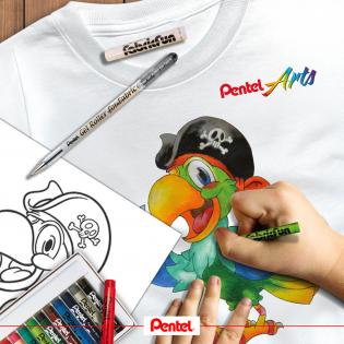 Voskové pastelky na textil Pentel - 7 barev