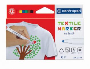 Značkovač Centropen 2739 na textil - sada 6 ks