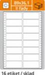 Tabelační etikety s vodící drážkou dvouřadé - 89 x 36,1 mm dvouřadé 8000 etiket / 500 skladů
