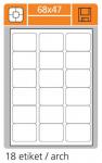 Print etikety A4 - 68 x 47 mm (18 etiket / arch)