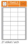 Print etikety A4 - 70 x 42,3 mm (21 etiket / arch)