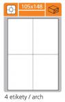Print etikety A4 PLUS - 105 x 148 mm (4 etikety / arch)