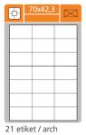 Print etikety A4 - 70 x 42,3 mm (21 etikety / arch)