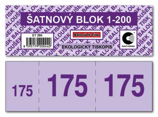 Baloušek šatnové bloky - 135 x 47 mm / 1-200 / 8 odstínů barev / ET295