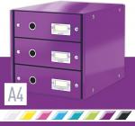 Zásuvkový box Leitz Click &amp; Store - 3 zásuvky / fialová