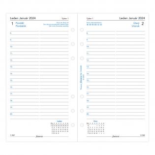 Náhradní vložka do diářů Filofax - kalendář osobní 2023 / denní