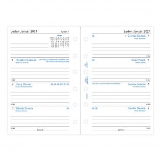 Náhradní vložka do diářů Filofax - kalendář kapesní 2023 týden / 2 strany