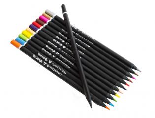 Pastelky Colorino černé dřevo - 12 barev