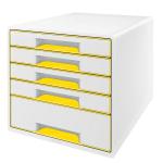 Zásuvkový box WOW - žlutá / 4+1 zásuvky
