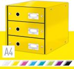 Zásuvkový box Leitz Click &amp; Store - 3 zásuvky / žlutá