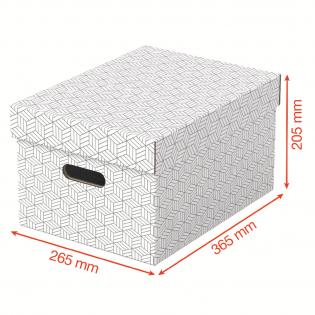 Krabice úložná Esselte - M / bílá / 360 x 265 x 205 mm / s otvory / 3 ks