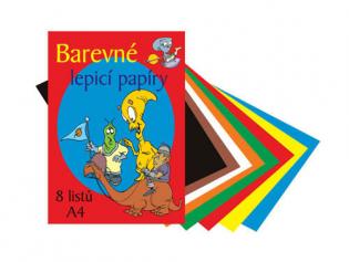 Barevné papíry - lepicí / 8 listů