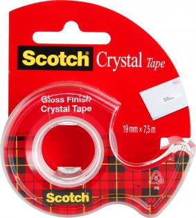 Lepicí páska Scotch Crystal s odvíječem - 19 mm x 7,5 m