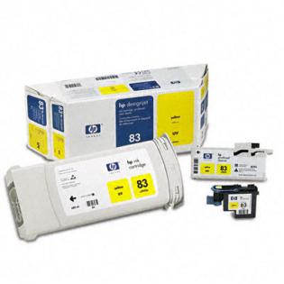 HP žlutý (yellow) inkoust UV + tisková hlava, No.83