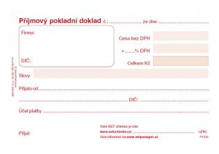 Baloušek příjmový pokladní doklad - A6 / nečíslovaný / 50 listů / NCR / PT020