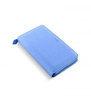 Filofax Saffiano ZIP A6 osobní compact týdenní modrá