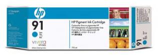 HP azurový (cyan) inkoust, No.91, C9483A