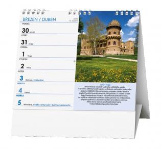 Kalendář stolní MINI - Hrady,zámky a památky ČR